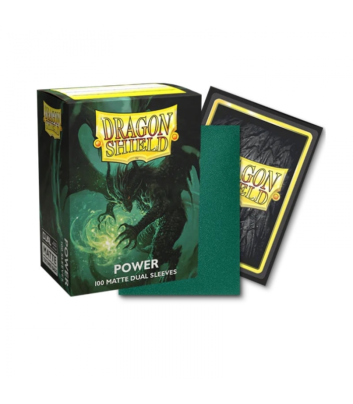 Fundas Standard Matte - 63mm x 88mm Metallic Green / Power - Dragon Shield